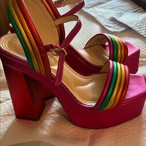 Disco Jessica Simpson Colorful Platform Sandals
